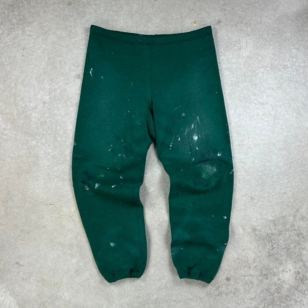 Vintage 90s Russell Athletic Sweatpants Adult Medium Green Blank Casual Gym